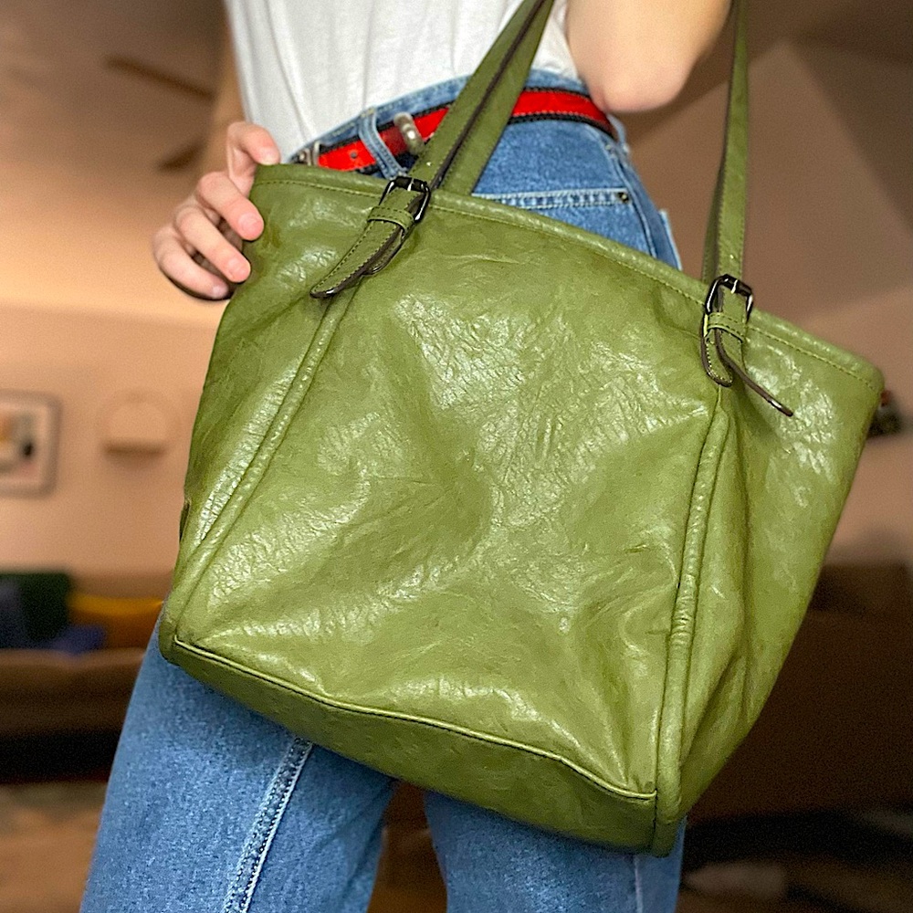 VINTAGE OLIVE TOTE BAG